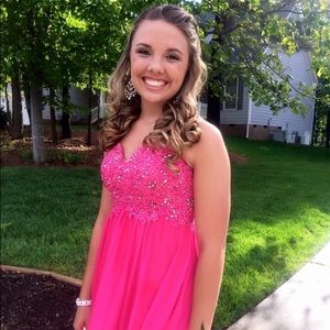 Pink La Femme Prom Dress